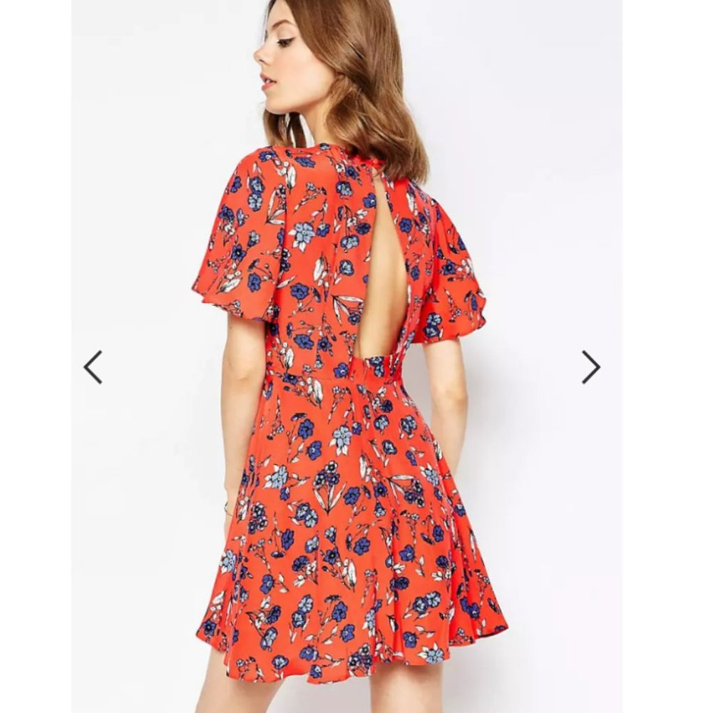 ASOS Printed Floral Tea Dress